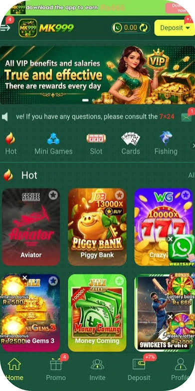 Wide variety of slot machines and themed games available on MK999 Game