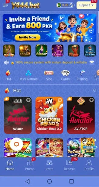 Wide variety of Y444 Game slots and fishing games available for players